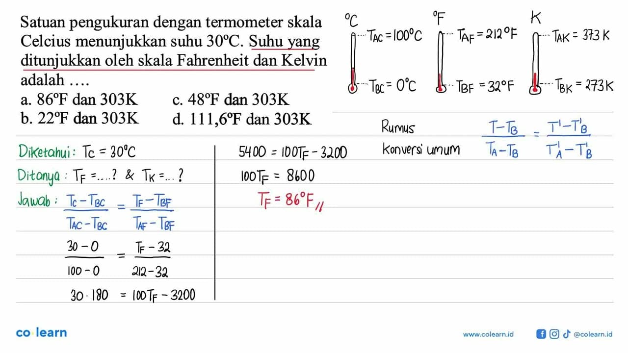 Satuan pengukuran dengan termometer skala Celcius