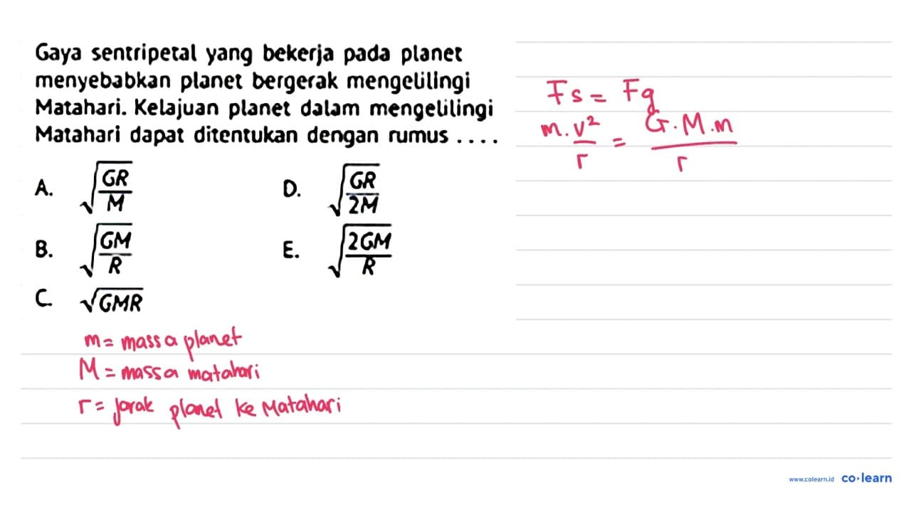 Gaya sentripetal yang bekerja pada planer menyebabkan