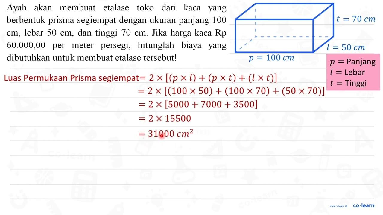 Ayah akan membuat etalase toko dari kaca yang berbentuk