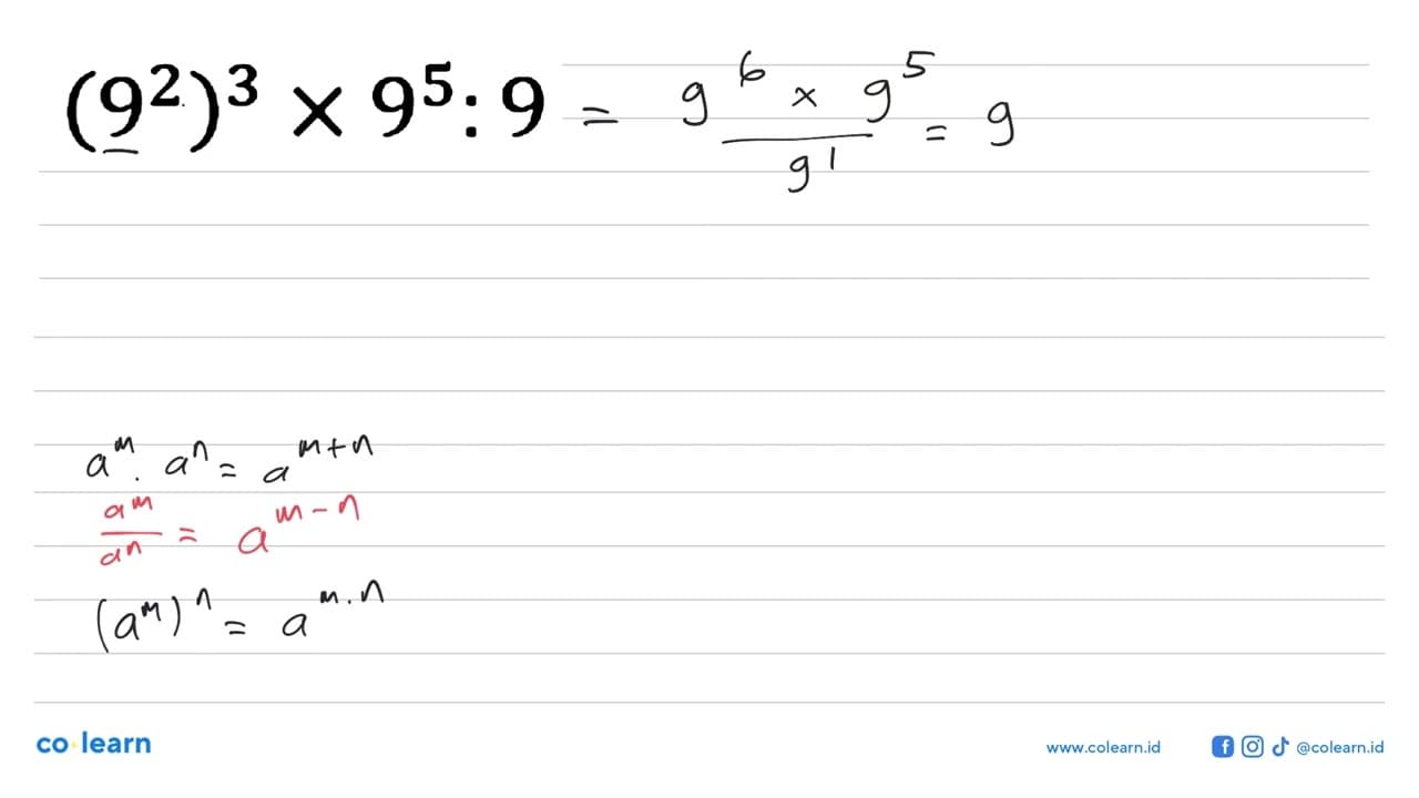 (9^2)^3x9^5:9