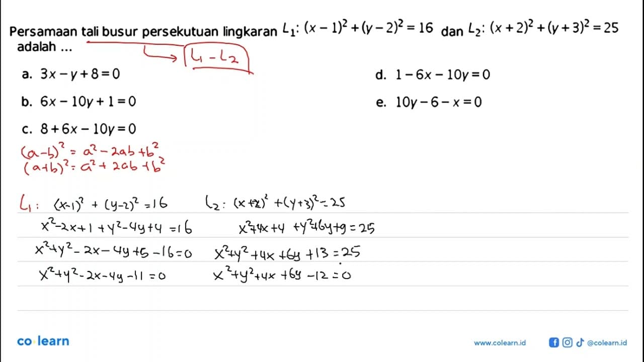 Persamaan tali busur persekutuan lingkaran