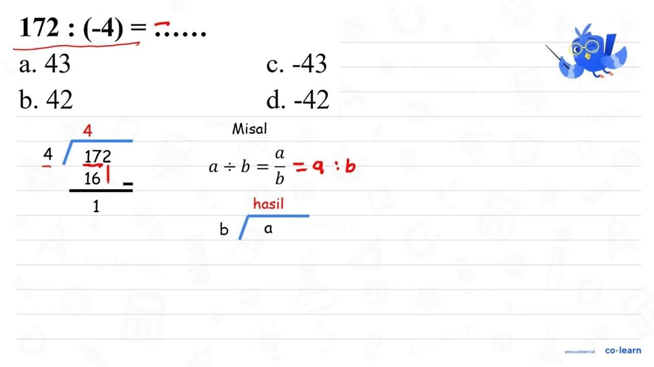 172:(-4)=......