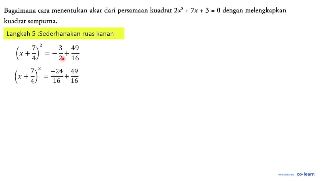 Bagaimana cara menentukan akar dari persamaan kuadrat 2x^2