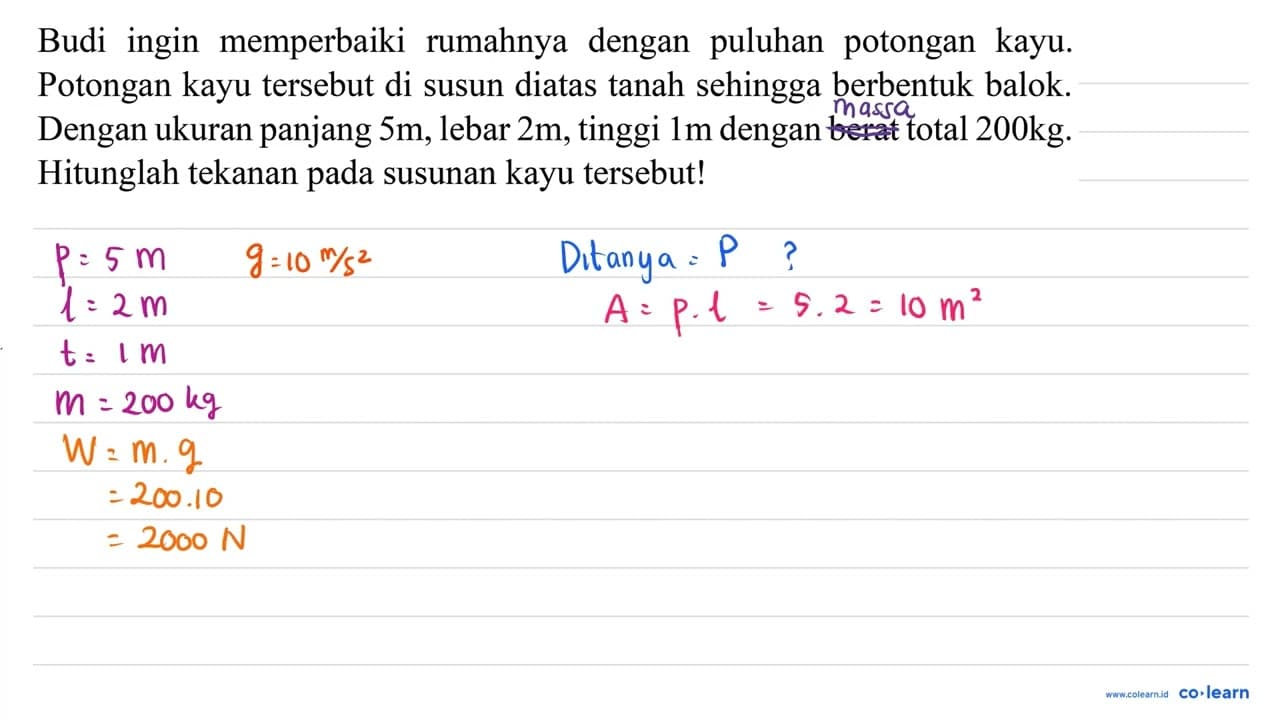 Budi ingin memperbaiki rumahnya dengan puluhan potongan