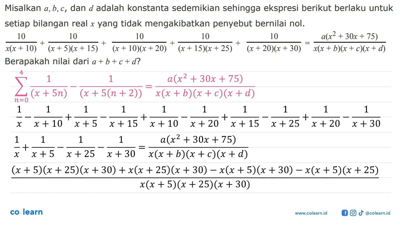 Misalkan a, b, c , dan d adalah konstanta sedemikian