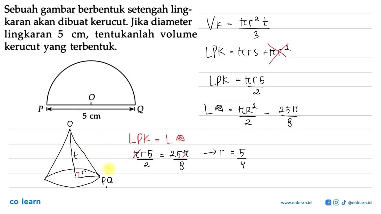 Sebuah gambar berbentuk setengah lingkaran akan dibuat