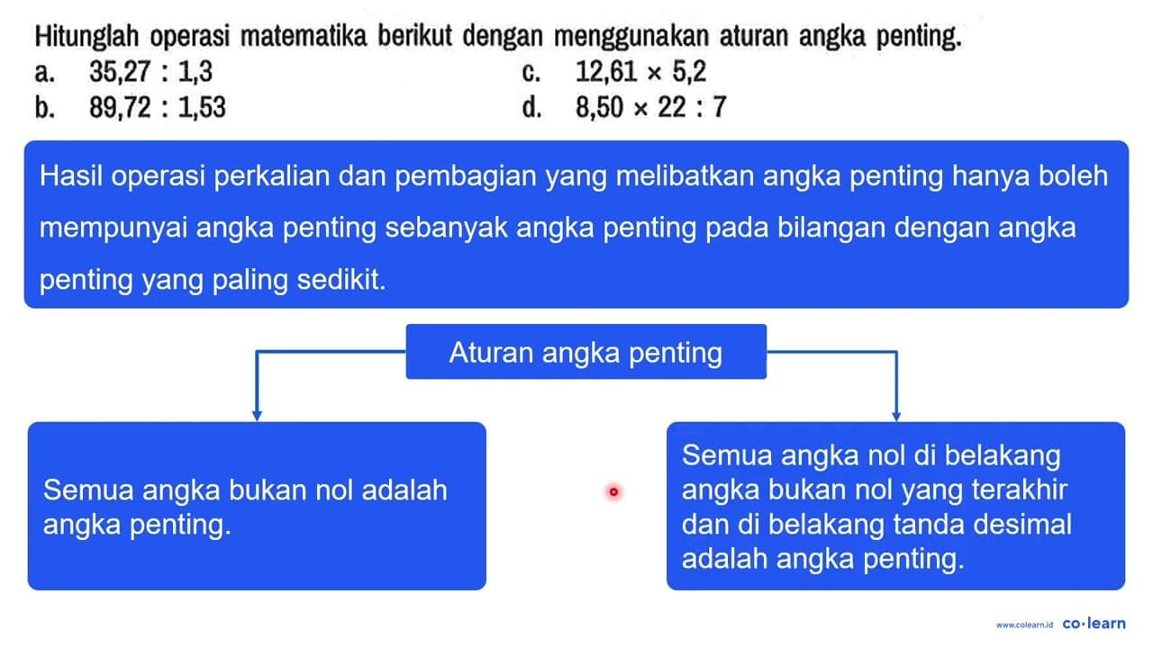 Hitunglah operasi matematika berikut dengan menggunakan