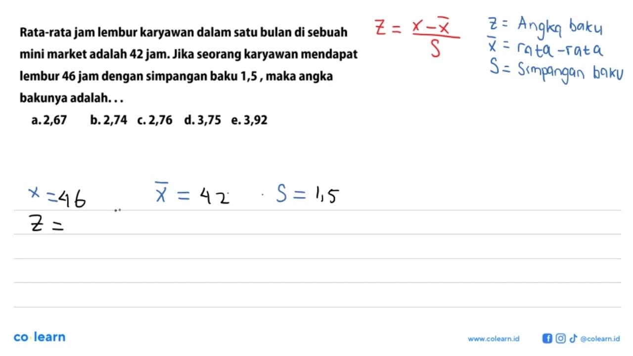 Rata-rata jam lembur karyawan dalam satu bulan di sebuah