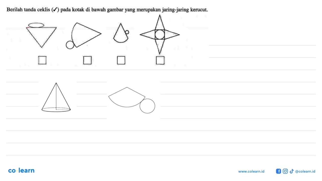 Berilah tanda ceklis pada kotak di bawah gambar yang