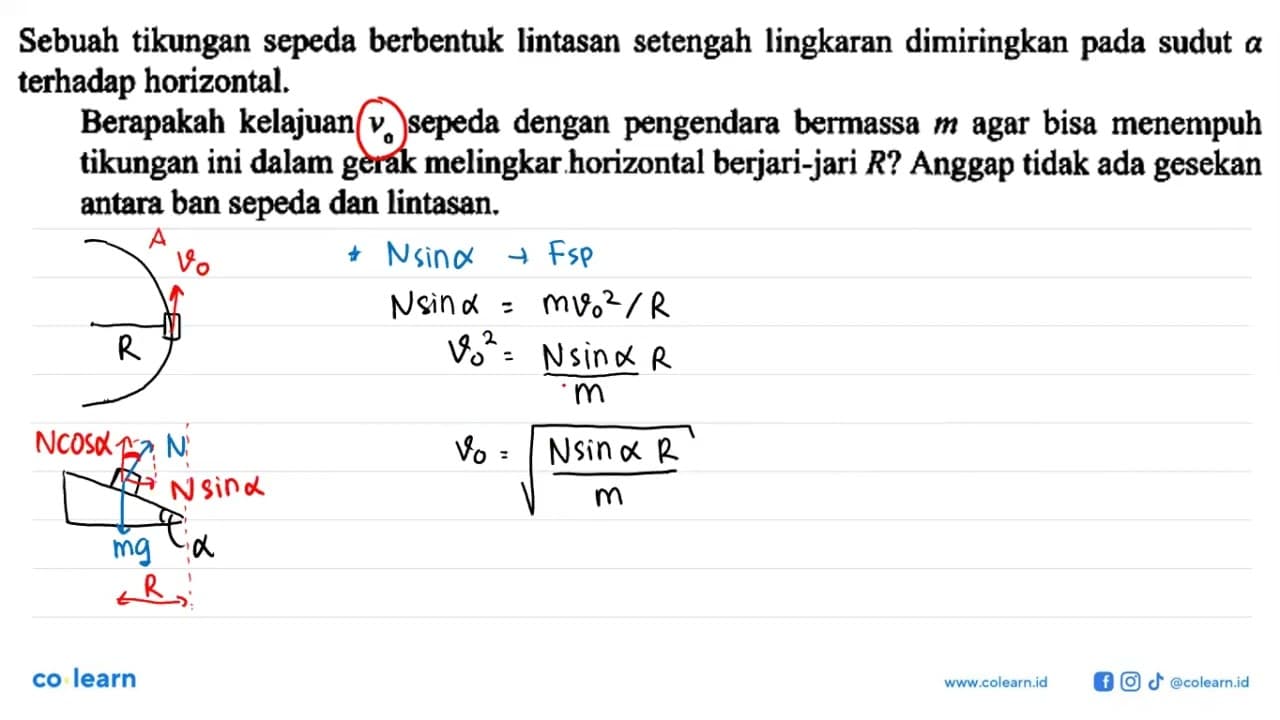 Sebuah tikungan sepeda berbentuk lintasan setengah