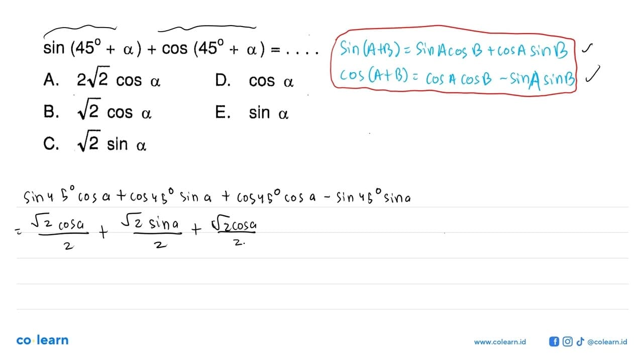 sin(45+a)+cos(45+a)= ...