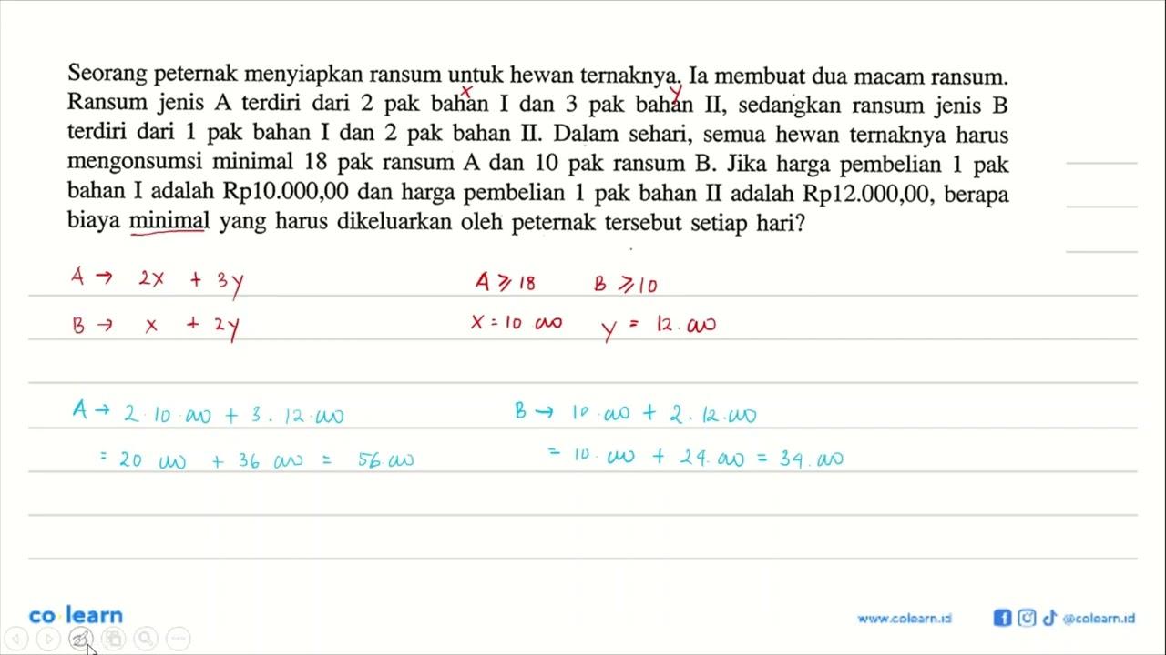 Seorang peternak menyiapkan ransum untuk hewan ternaknya.