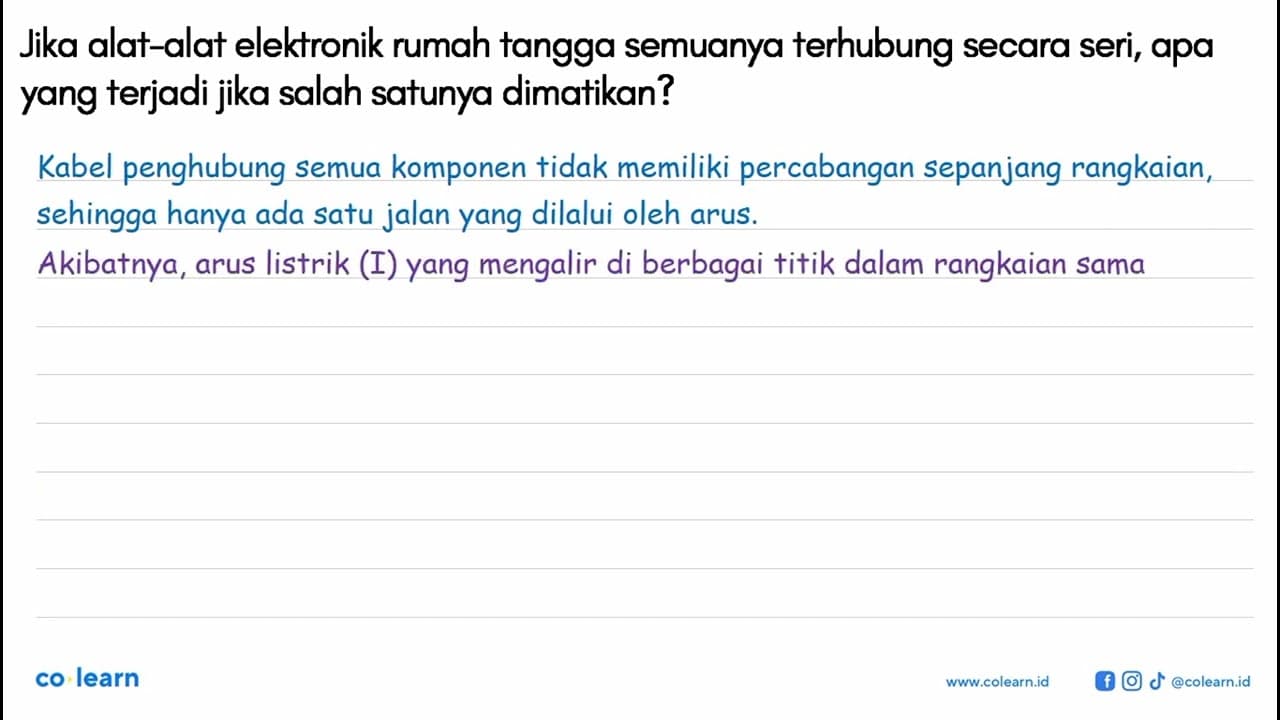 Jika alat-alat elektronik rumah tangga semuanya terhubung