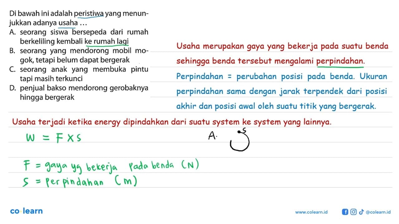 Di bawah ini adalah peristiwa yang menunjukkan adanya usaha