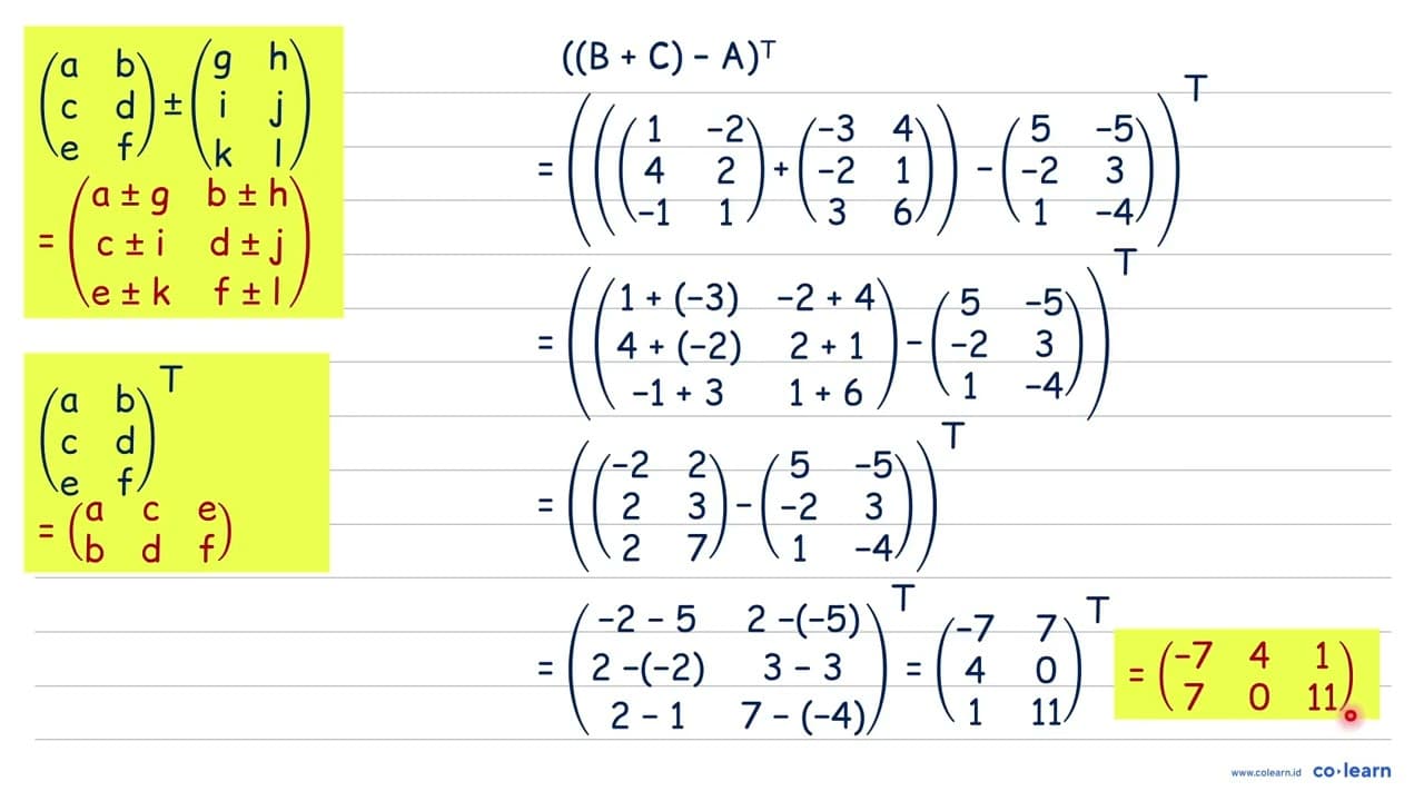 A=(1 -2 4 2 -1 1) B=(-3 4 -2 1 3 6) C=(5 -5 -2 3 1 -4) a.