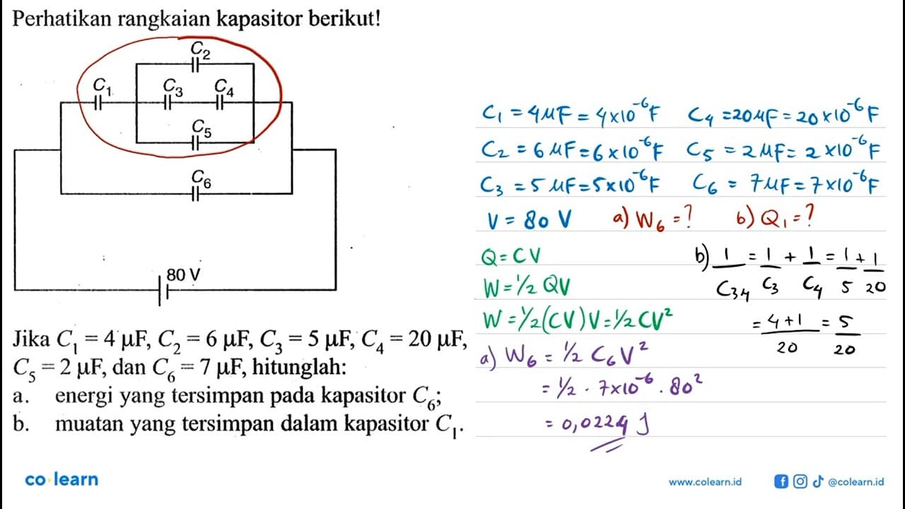 Perhatikan rangkaian kapasitor berikut! C2 C1 C3 C4 C5 C6