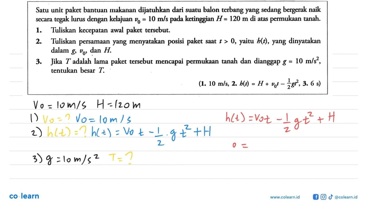 Satu unic bantuan Inakanan dijatuhkan dari suatu balon