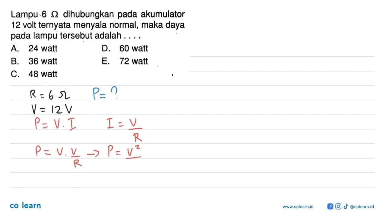 Lampu 6 Ohm dihubungkan pada akumulator 12 volt ternyata