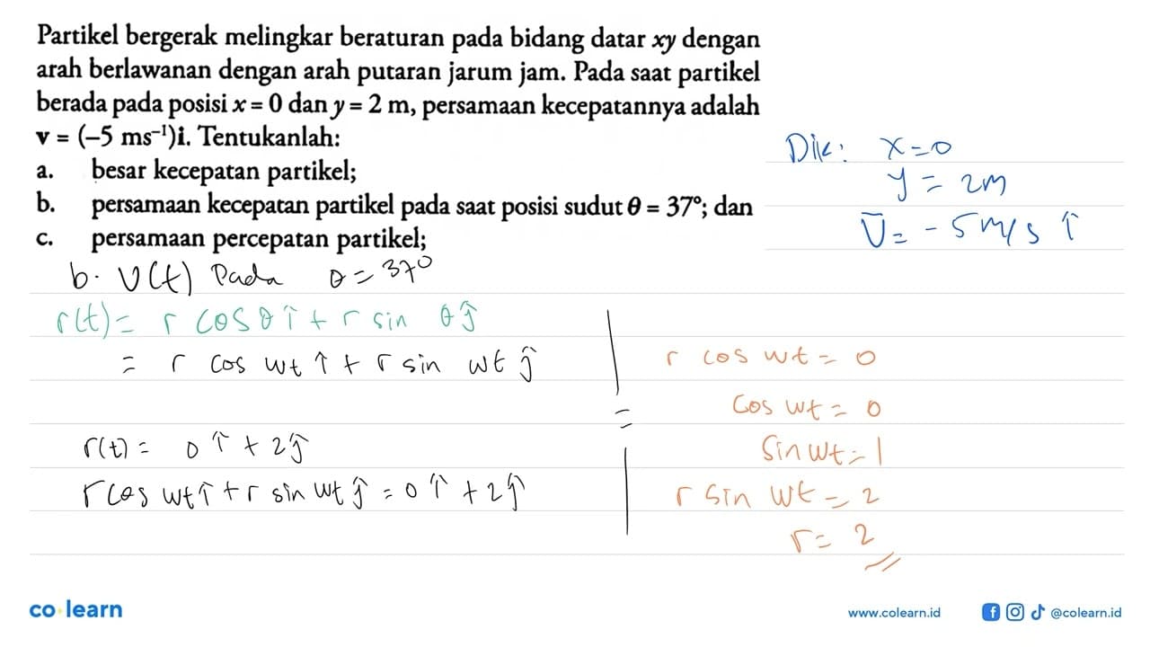 Partikel bergerak melingkar beraturan pada bidang datar xy