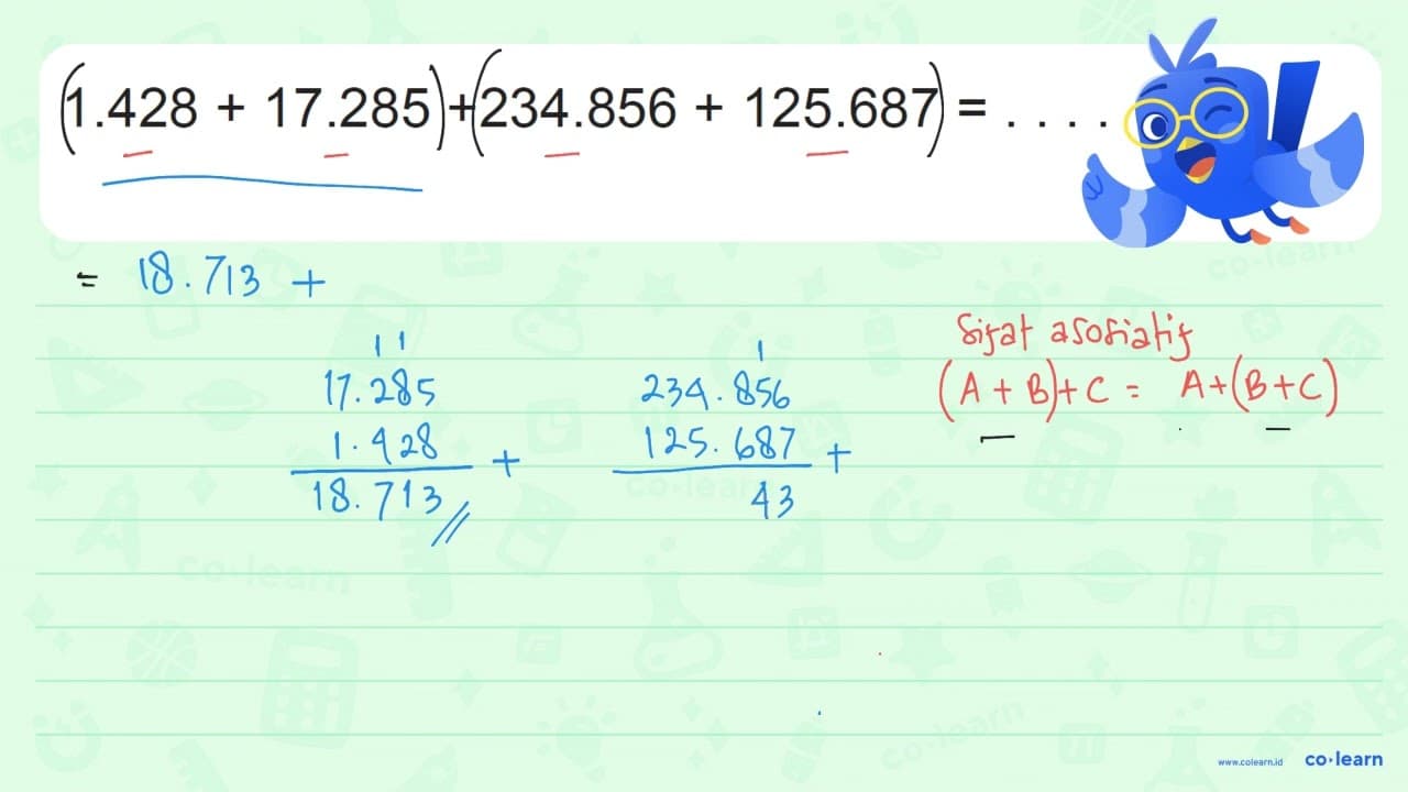 1.428+17.285+234.856+125.687=...