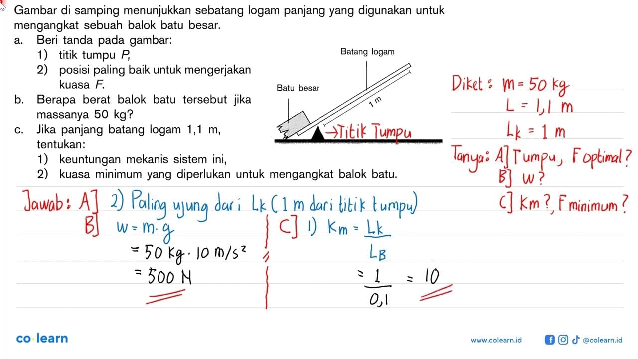 Gambar di samping menunjukkan sebatang logam panjang yang