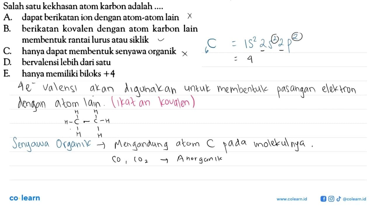 Salah satu kekhasan atom karbon adalah ....