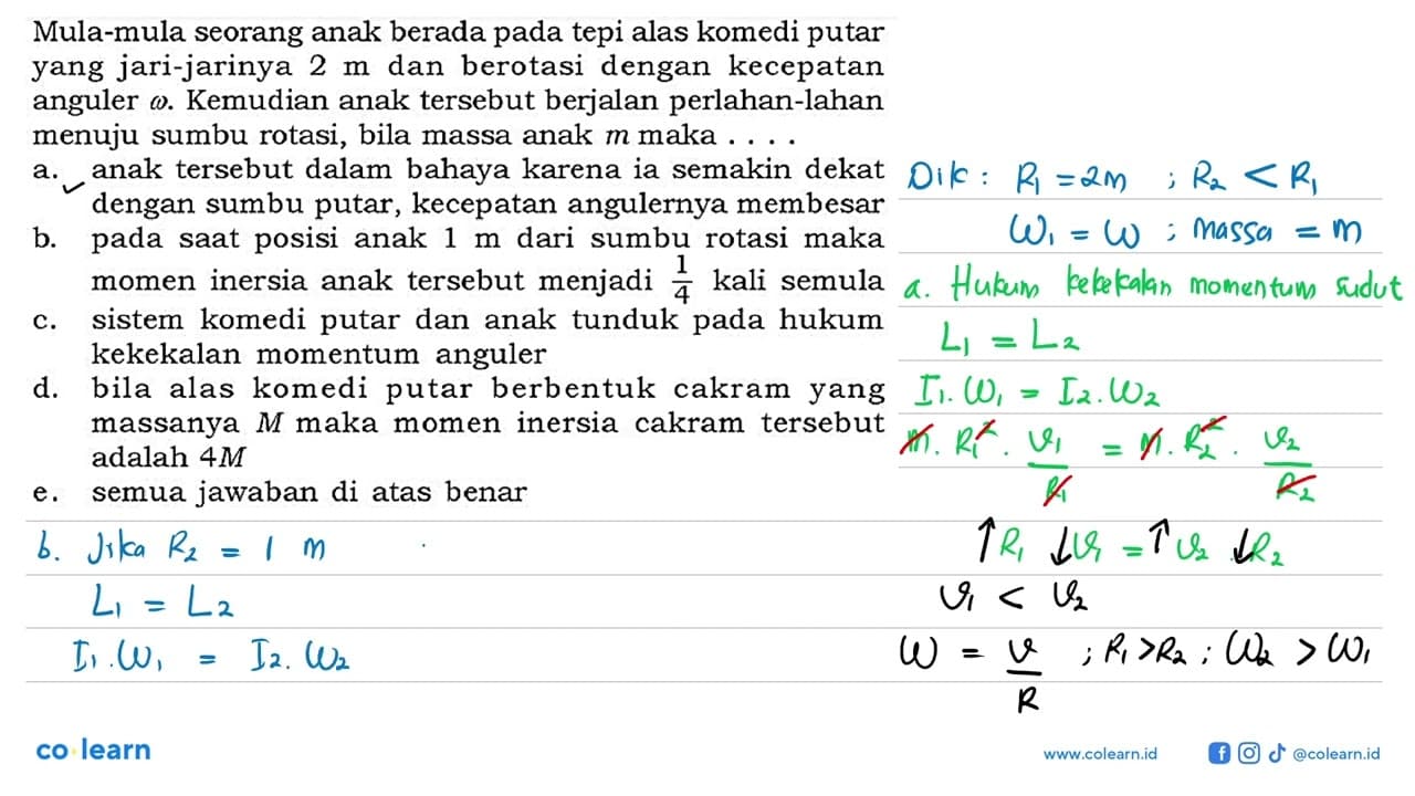 Mula-mula seorang anak berada pada tepi alas komedi putar