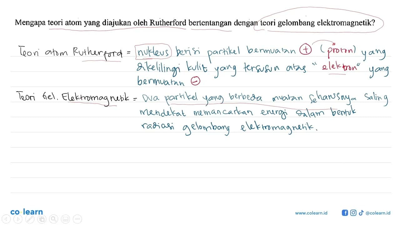 Mengapa teori atom yang diajukan oleh Rutherford