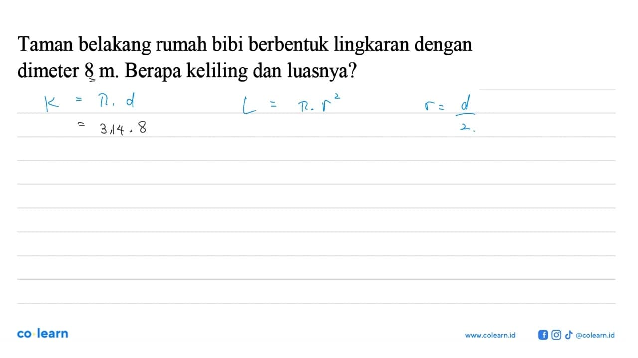 Taman belakang rumah bibi berbentuk lingkaran dengan