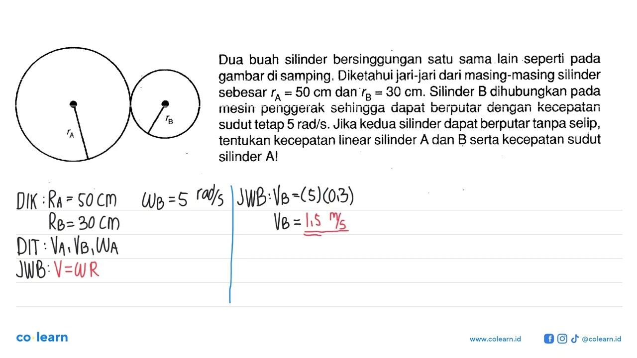 Dua buah silinder bersinggungan satu sama lain seperti pada