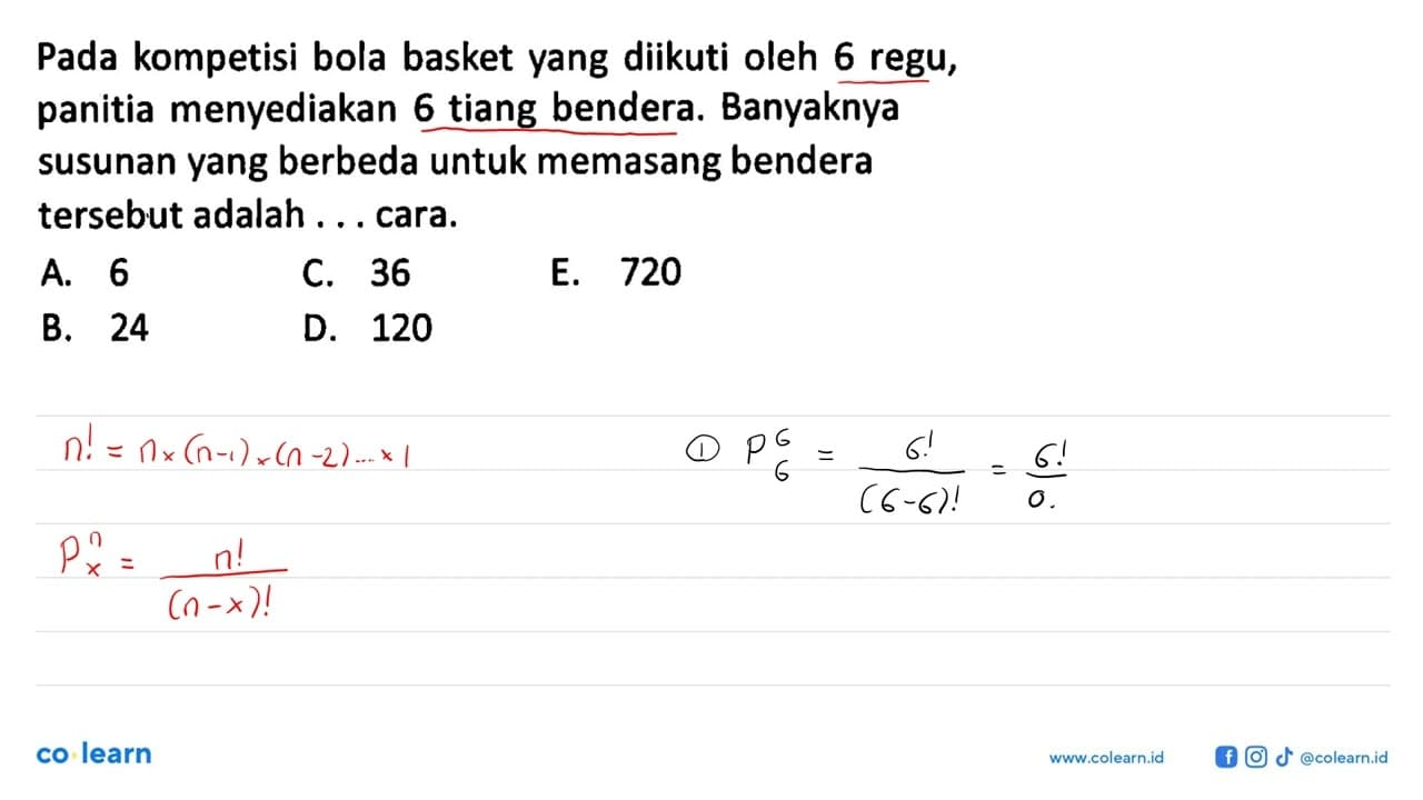 Pada kompetisi bola basket yang diikuti oleh 6 regu,