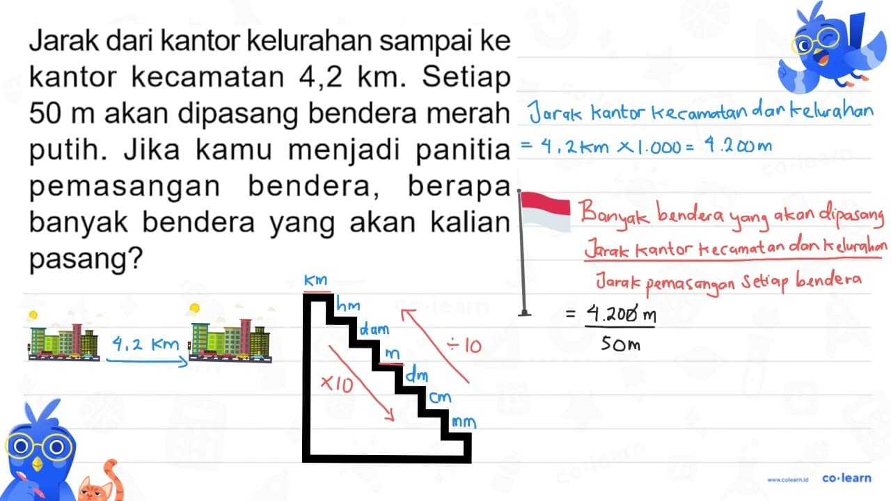 Jarak dari kantor kelurahan sampai ke kantor kecamatan 4,2