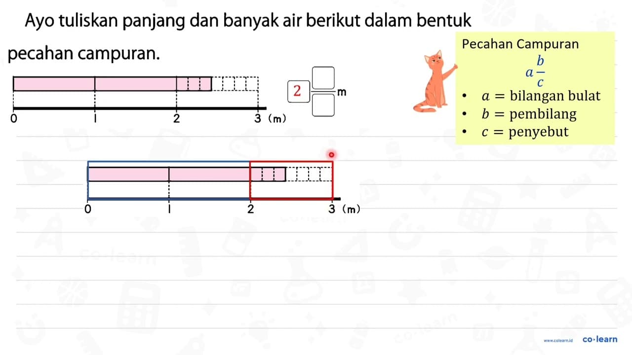 Ayo tuliskan panjang dan banyak air berikut dalam bentuk