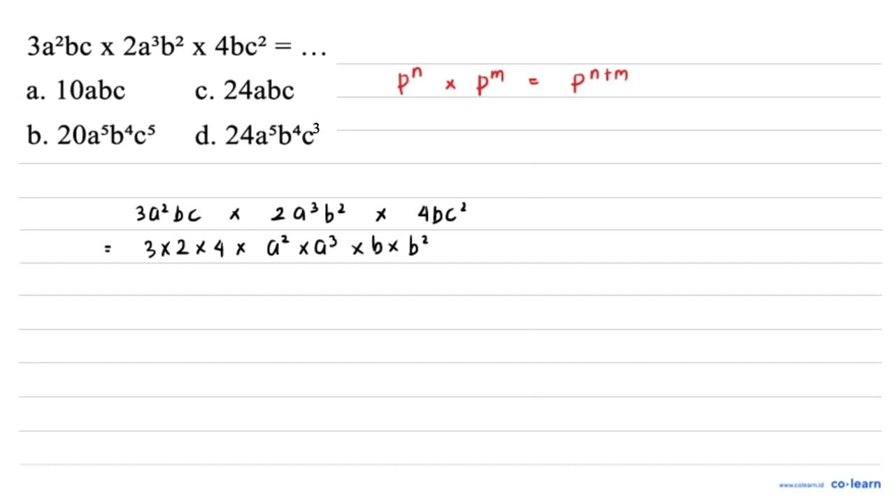 3 a^2 b c x 2 a^3 b^2 x 4 b c^2=...