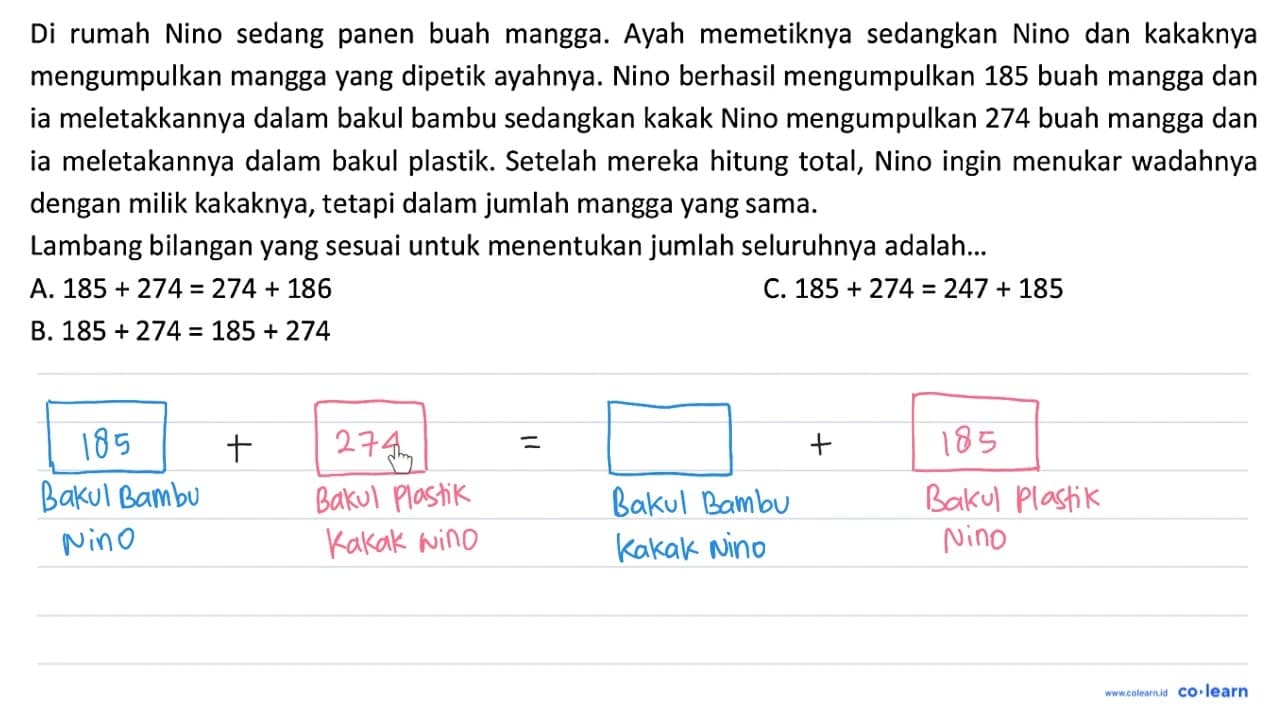 Di rumah Nino sedang panen buah mangga. Ayah memetiknya