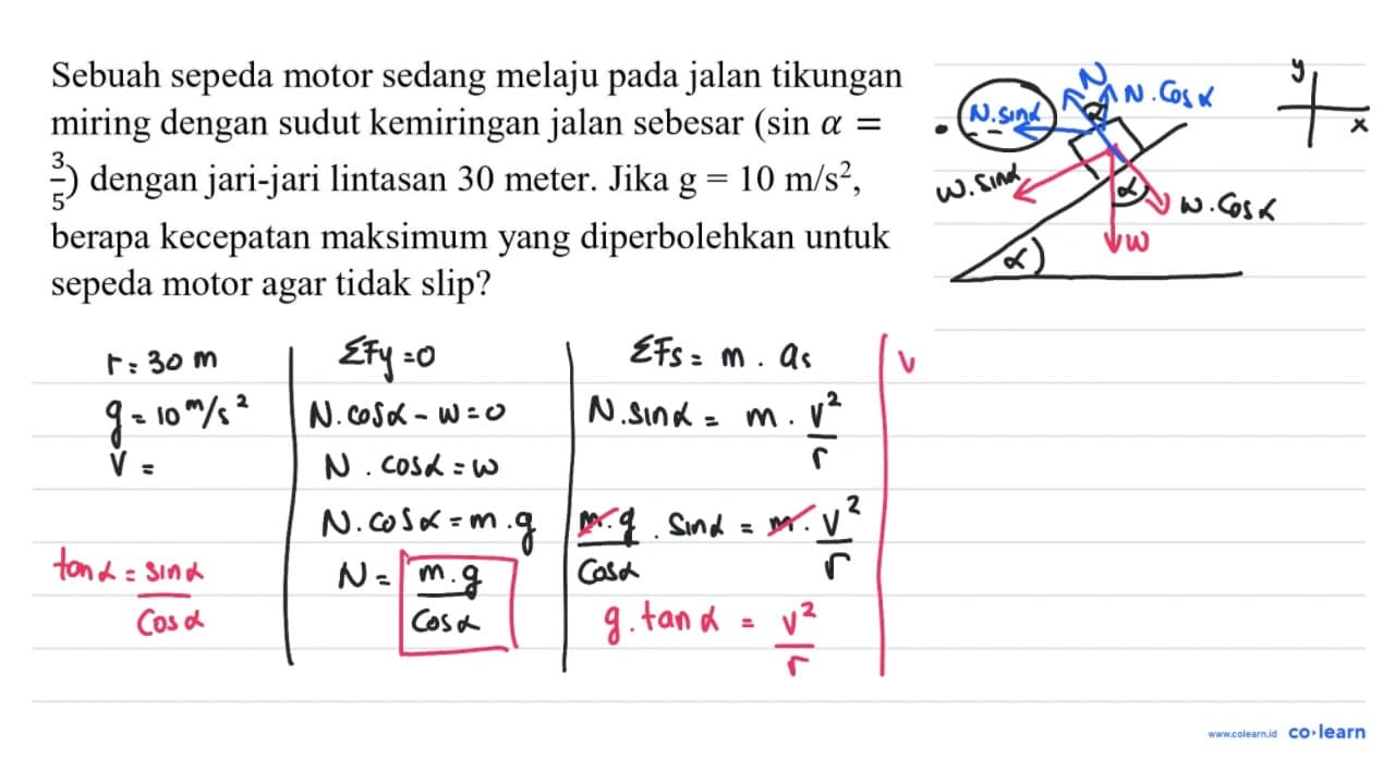 Sebuah sepeda motor sedang melaju pada jalan tikungan