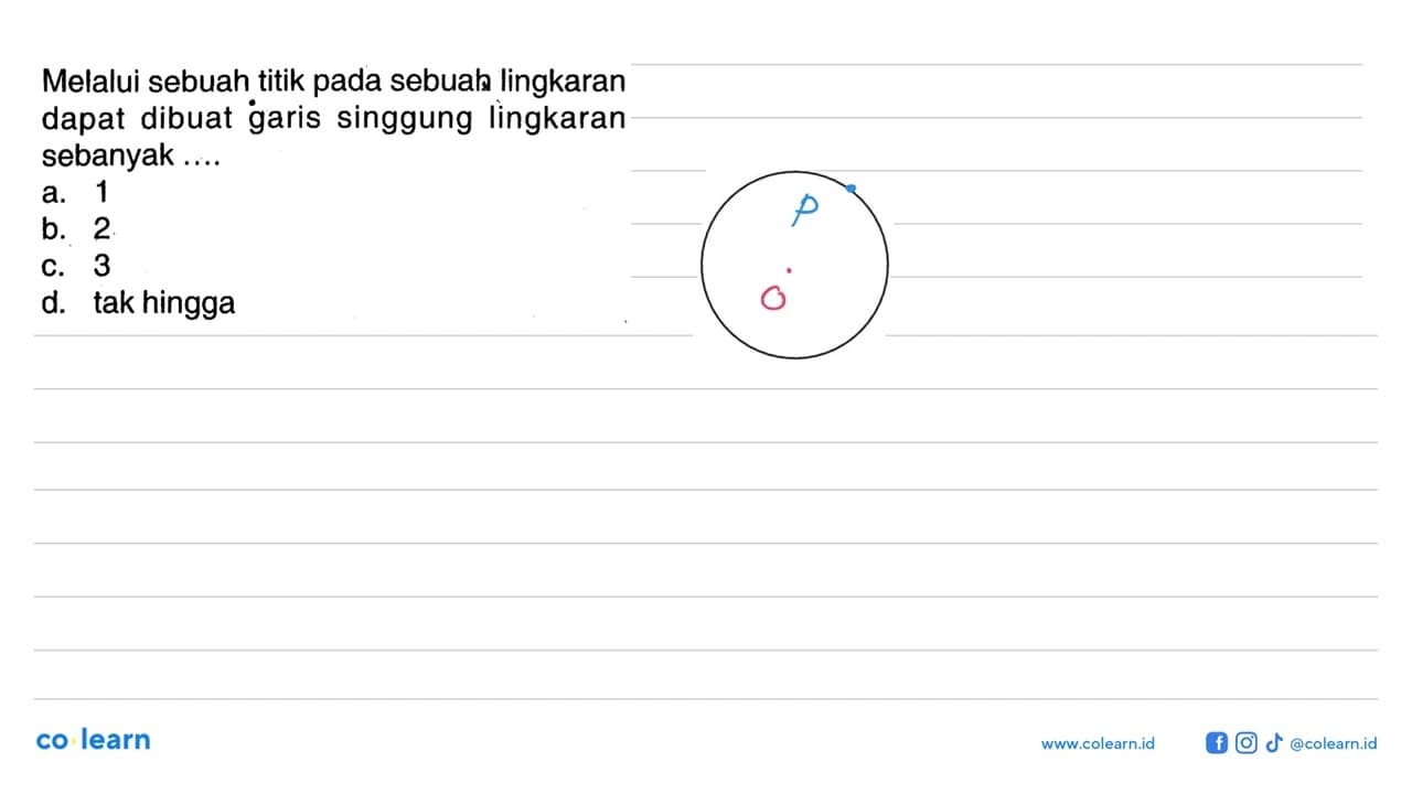 Melalui sebuah titik pada sebuah lingkaran dapat dibuat