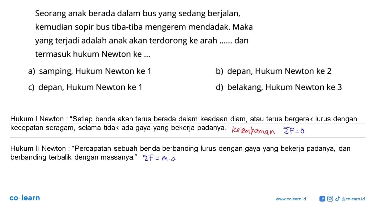 Seorang anak berada dalam bus yang sedang berjalan,