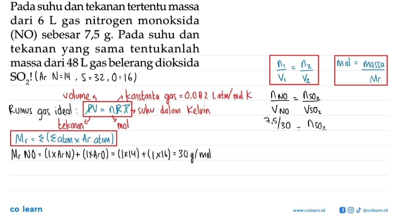 Pada suhu dan tekanan tertentu massa dari 6 L gas nitrogen