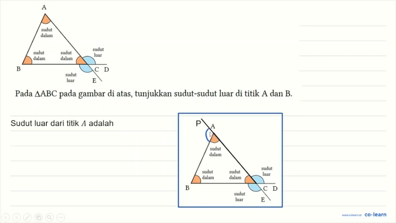 sudut dalam sudut dalam sudut dalam sudut luar sudut luar A