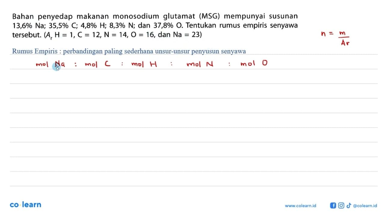 Bahan penyedap makanan monosodium glutamat (MSG) mempunyai