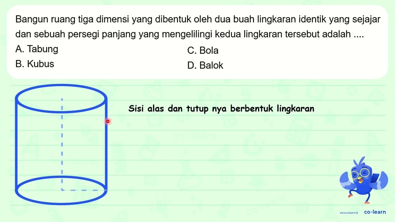 Bangun ruang tiga dimensi yang dibentuk oleh dua buah