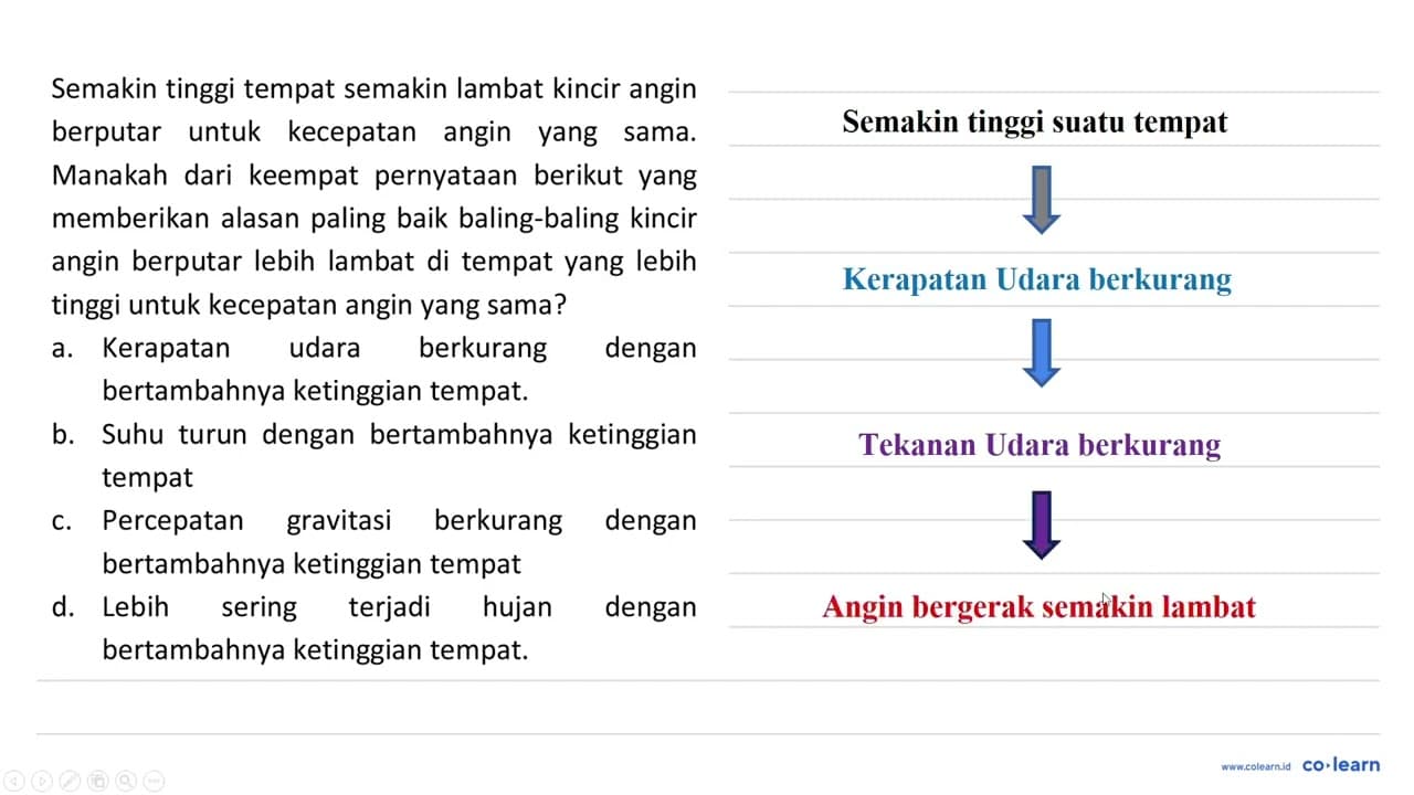 Semakin tinggi tempat semakin lambat kincir angin berputar