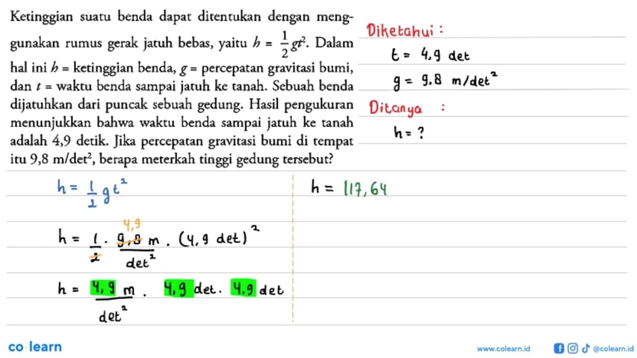 Ketinggian suatu benda dapat ditentukan dengan menggunakan