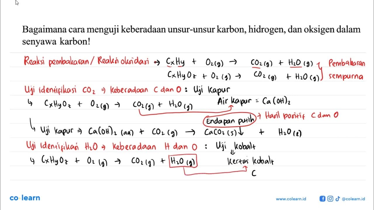 Bagaimana cara menguji keberadaan unsur-unsur karbon,