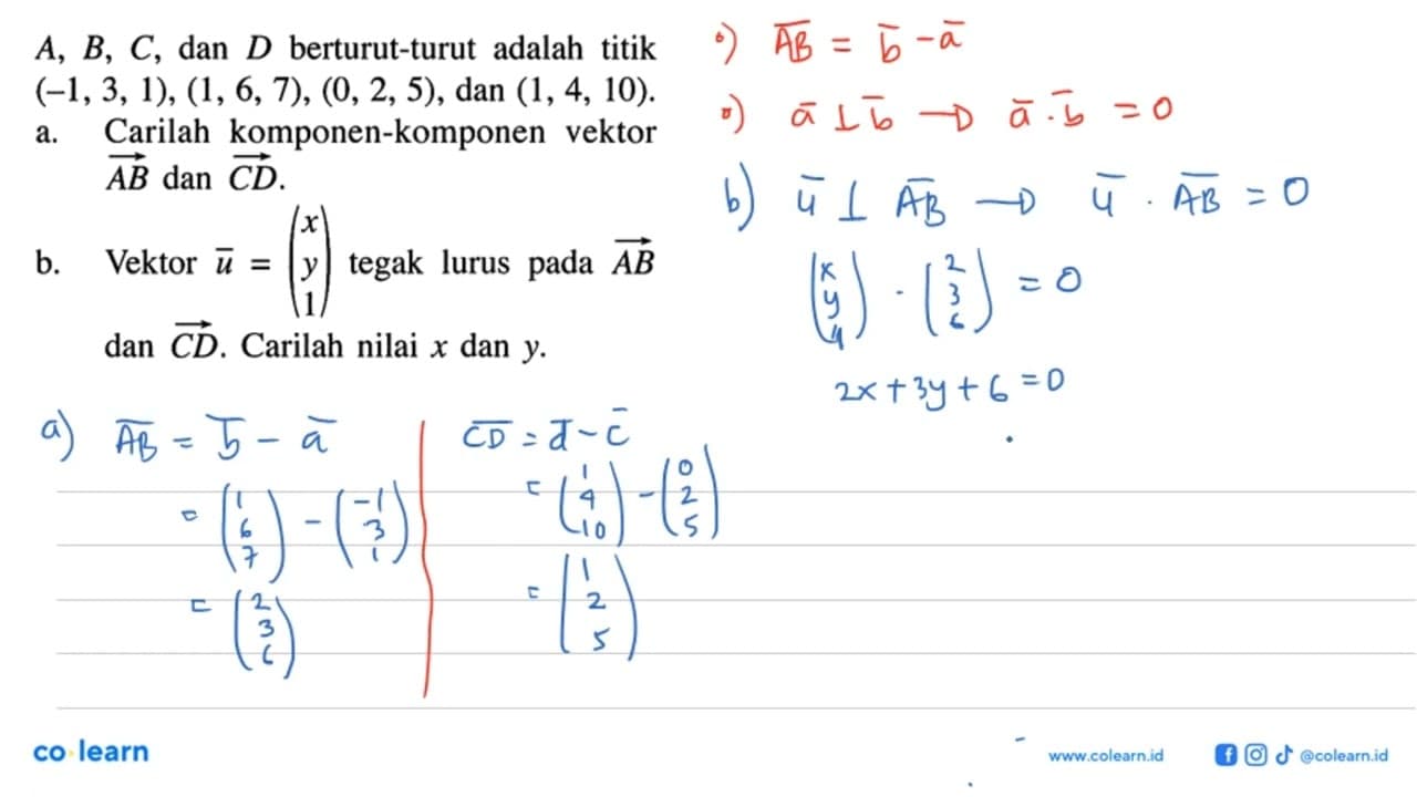 A, B, C , dan D berturut-turut adalah titik