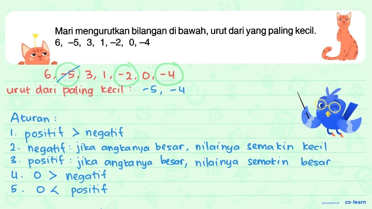 Mari mengurutkan bilangan di bawah, urut dari yang paling