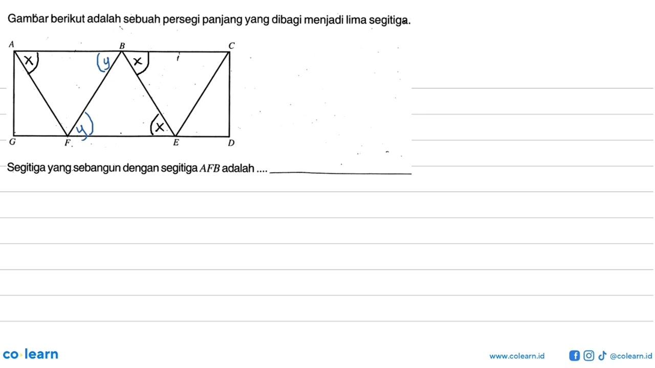 Gamb̉ar berikut adalah sebuah persegi panjang yang dibagi