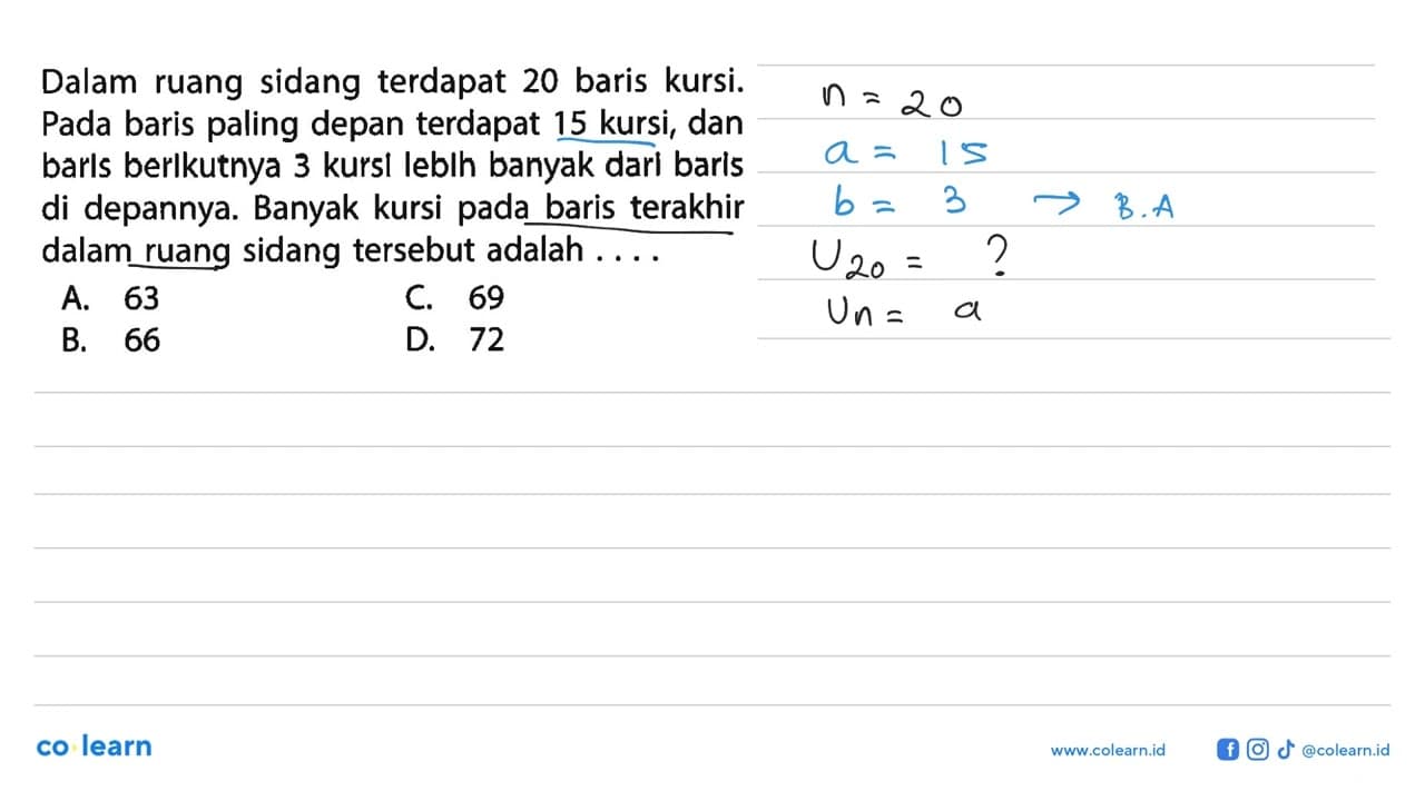 Dalam ruang sidang terdapat 20 baris kursi. Pada baris