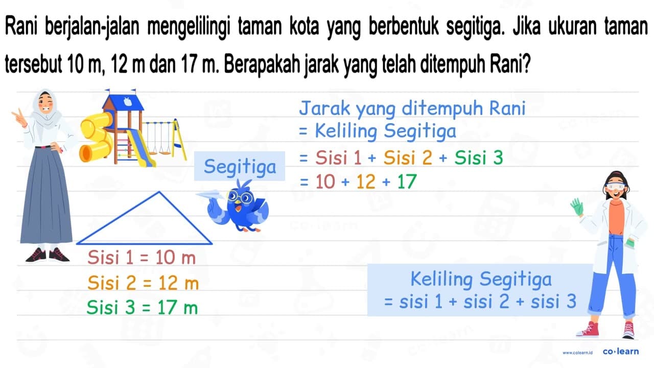 Rani berjalan-jalan mengelilingi taman kota yang berbentuk